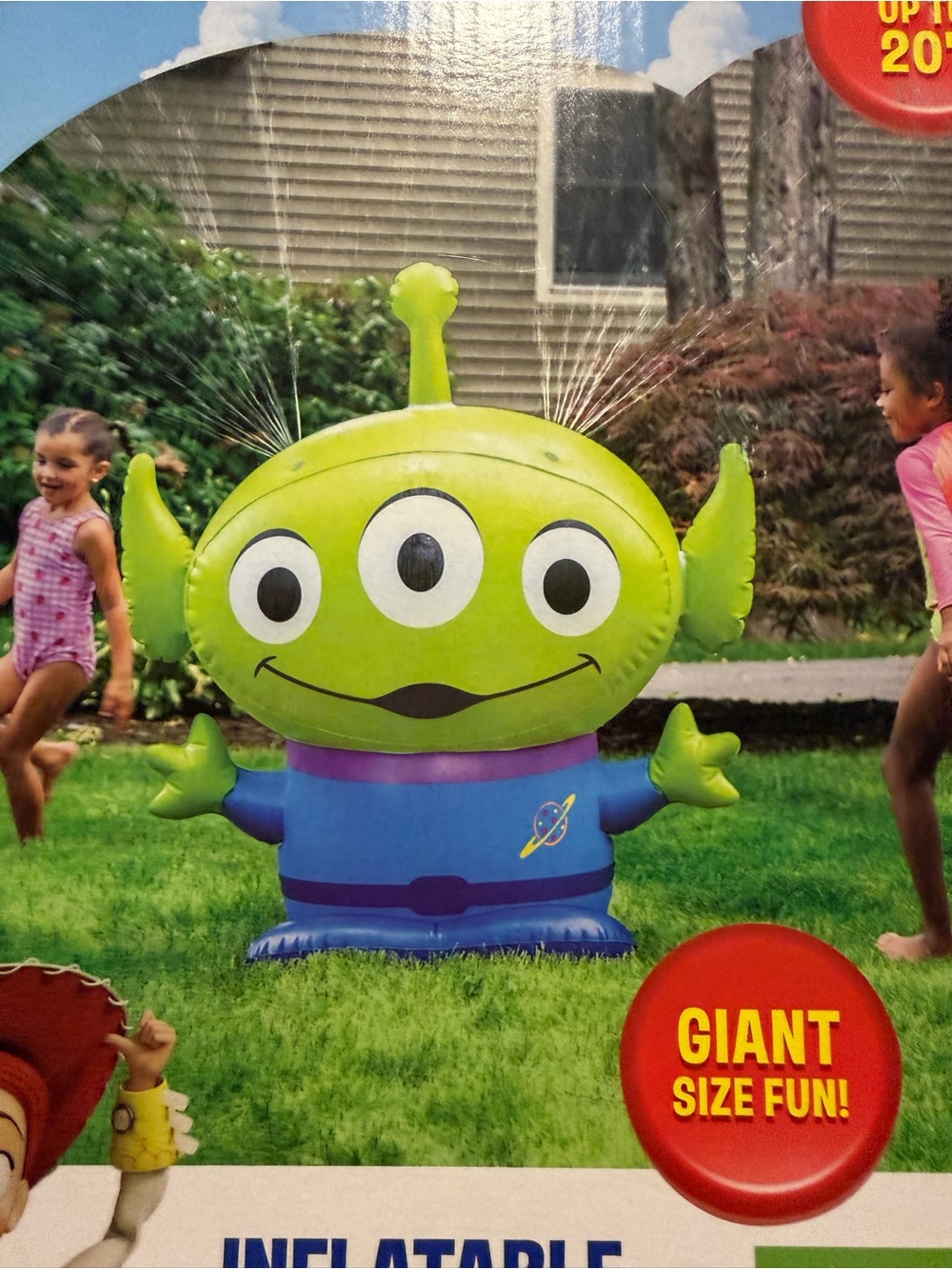 Disney Toy Story Green and Blue Alien Inflatable Sprinkler - Picture 3 of 3